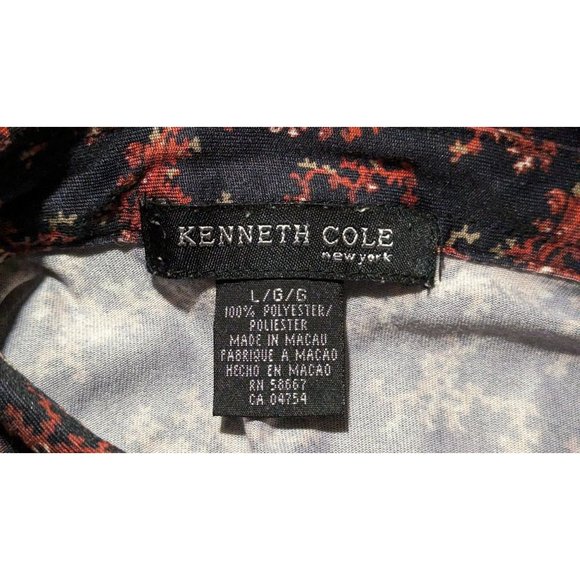 Kenneth Cole New York long sleeve polyester snap button‎ Mod Mens Shirt size L - Picture 5 of 7